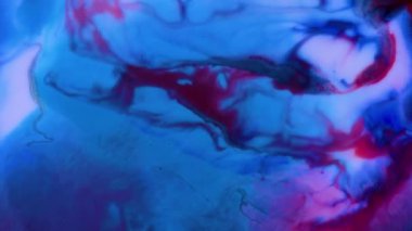 Mavi renkli nebula arka planı. Mürekkep reaksiyonu evren boyası lekesi. Yüksek kalite 4k görüntü