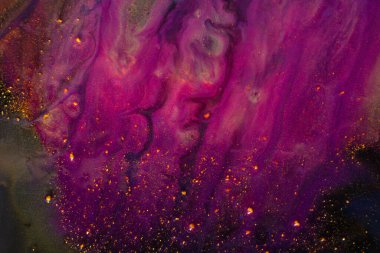 Mor, pembe ve mor renkli bir galaksiyi gösteren güzel bir sanat eseri. Yıldızlar ve astronomik nesnelerle dolu kozmik bir uzay desenine benziyor.