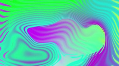 Holografik Gradyan Döngüsü Yavaş Hareket Soyut Yeşil ve Pembe Arkaplan. Yüksek kalite 4k görüntü