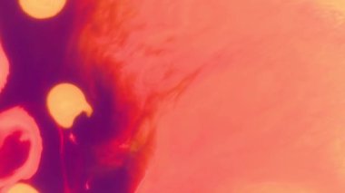 Sıcak renkli nebula mürekkep reaksiyonu arka planı. Kozmos galaksisi evren boya lekesi 4K kırmızı kamera. Yüksek kaliteli video.