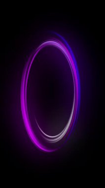Arka planda çok renkli daire spektrum döngülü animasyon ışığı parlayan neon çizgiler. Yüksek kalite 4k görüntü