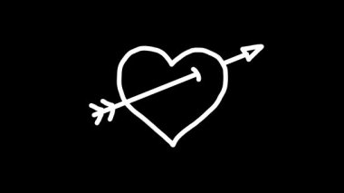 El yapımı Doodle Hearts Yaratıcı Projeler İçin Animasyon Kalp Kaplamaları. Yüksek kalite 4k görüntü