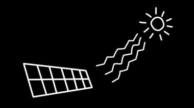 El yapımı Doodle Güneş Panelleri ve Güneş ışınları ile yenilenebilir enerji animasyonu. Yüksek kalite 4k görüntü