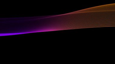 Koyu arkaplanda zarif bir şekilde dans eden renkli dalgaların göz kamaştırıcı ve büyüleyici bir temsili.