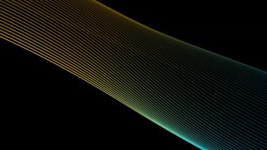 Canlı Neon Teknoloji Şeritleri Siyah Arkaplanda Akıyor. Yüksek kalite 4k görüntü