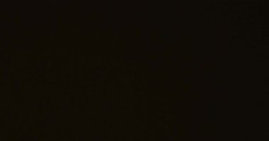 Lens parlıyor, soyut bokeh ışıkları hareket ediyor. Siyah arka planda kristalin yansıması sızıyor. Yüksek kalite 4k görüntü