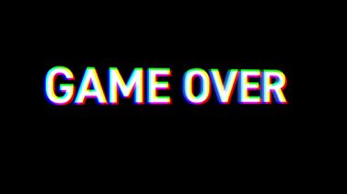 Oyun Atari tarzı sonlar ve geçişler için GAME over arıza ekranı. Yüksek kalite 4k görüntü