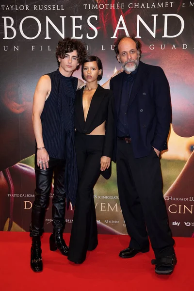 Milan Italy November Timothee Chalamet Taylor Russell Luca Guadagnino Attend — Stock Photo, Image