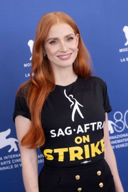 VENICE, İtalya - SEPTEMBER 08: Jessica Chastain, Venedik Uluslararası Film Festivali 'nin 80. yılındaki 