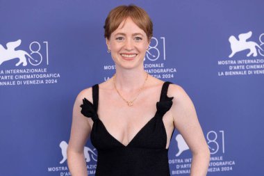 VENICE, ITALY - 29 AĞUSTOS: Leonie Benesch 29 Ağustos 2024 'te Venedik, İtalya' da düzenlenen 81..