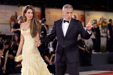 Amal Ramzi Alamuddin Clooney ve George Clooney, 1 Eylül 2024 'te Venedik Uluslararası Film Festivali sırasında Venedik, İtalya' da düzenlenen 