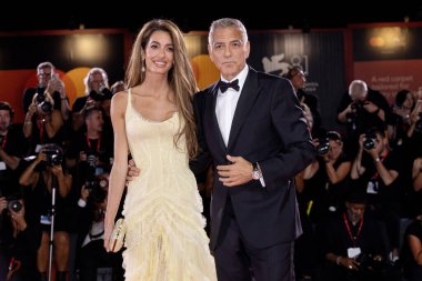 Amal Ramzi Alamuddin Clooney ve George Clooney, 1 Eylül 2024 'te Venedik Uluslararası Film Festivali sırasında Venedik, İtalya' da düzenlenen 