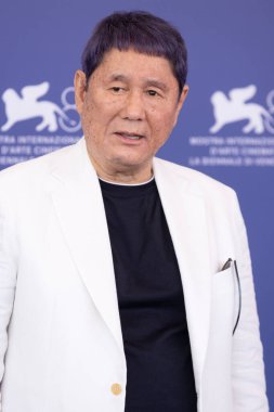 VENICE, İtalya - EPTEMBER 06: Yönetmen Takeshi Kitano, Venedik Uluslararası Film Festivali 'nin 81. gününde İtalya' nın Venedik kentinde düzenlenen 