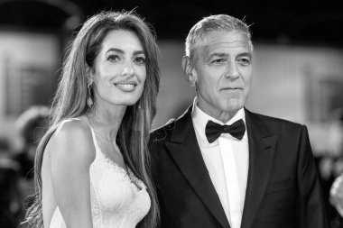Amal Ramzi Alamuddin Clooney ve George Clooney, 1 Eylül 2024 'te Venedik Uluslararası Film Festivali sırasında Venedik, İtalya' da düzenlenen 