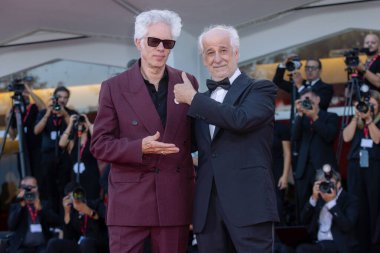 VENICE, ITALY - SEPTEMBER 06: Jim Jarmusch and Toni Servillo attend the 2025 Closing Ceremony red carpet during the 82nd Venice Film Festival on September 06, 2025 in Venice, Italy.