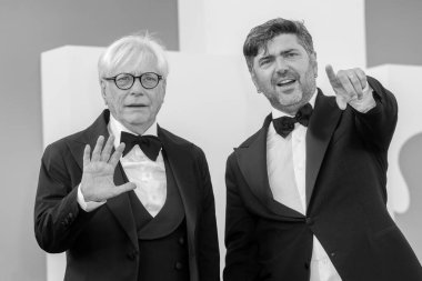 VENICE, ITALY - SEPTEMBER 05: Nino D'Angelo and his son Toni D'Angelo attend the premiere of the movie 