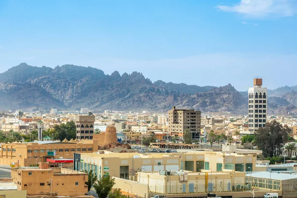 stock image Hail city downtown with mountains in the background, Hail, Saudi Arabia