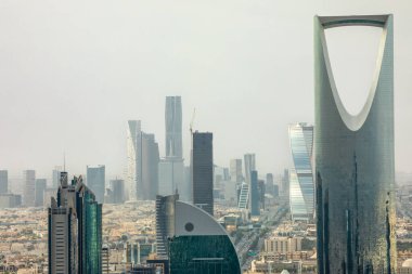 Riyad şehir merkezinin hava manzarası, El Riyad, Suudi Arabistan