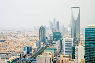 Riyad şehir merkezinin hava manzarası, El Riyad, Suudi Arabistan