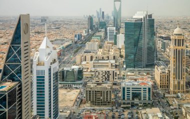 Aerial panorama of downtown of Riyadh city, Al Riyadh, Saudi Arabia clipart