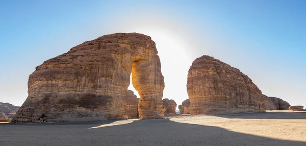 砂漠に立つ砂岩の象の岩の浸食モノリス サウジアラビア — ストック写真