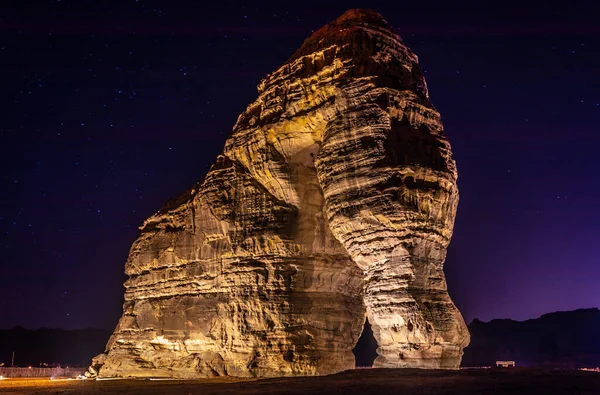 Sandstone Elephant Rock Erosion Monolith Standing Desert Ula Saudi Arabia — Stock Photo, Image