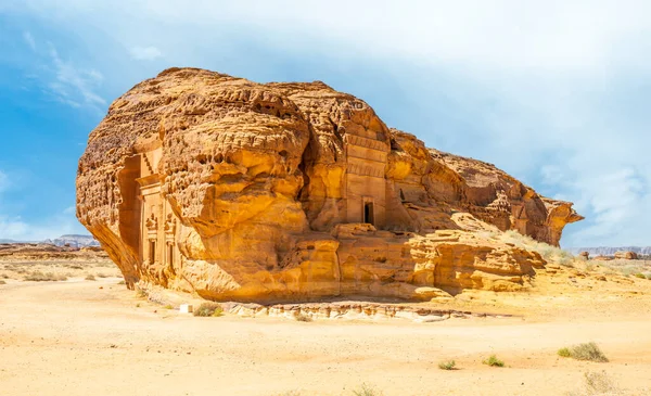 Τάφοι Jabal Ahmar Λαξευμένοι Πέτρα Ula Σαουδική Αραβία — Φωτογραφία Αρχείου