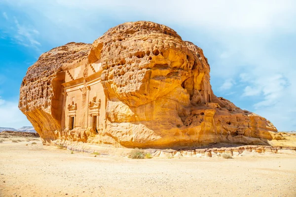 Jabal Ahmar Graven Steen Gesneden Ula Saoedi Arabië — Stockfoto