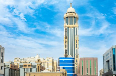 Modern buildings in Al Olaya the city center of Riyadh, Saudi Arabia clipart