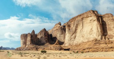 Desert erosion formations near Jabal Ikmah, Al Ula, Saudi Arabia clipart