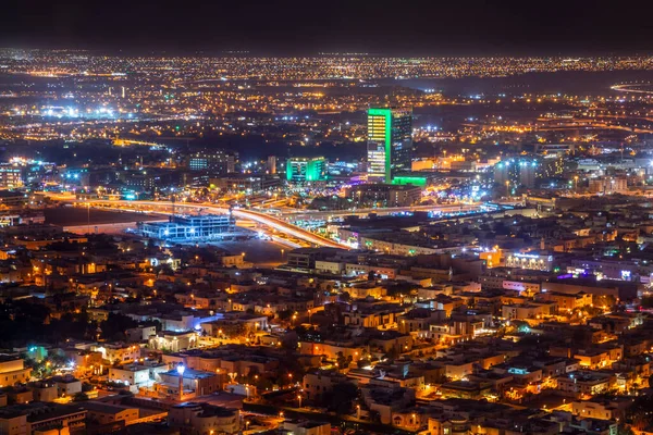 Nocna Panorama Dzielnicy Mieszkalnej Miasta Rijad Rijad Arabia Saudyjska — Zdjęcie stockowe