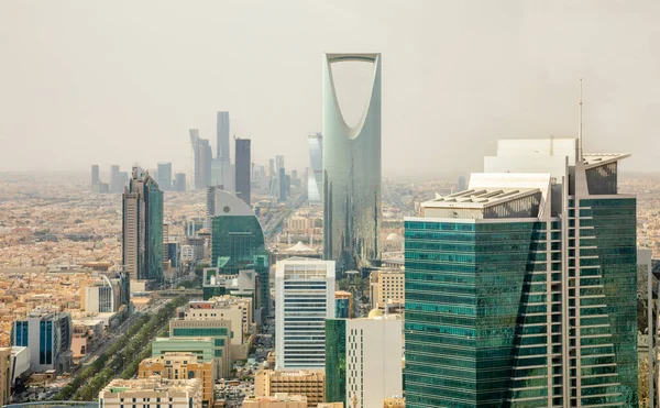 Panorama Miasta Rijad Wieżowcami Centralnej Dzielnicy Biznesowej Olaya Rijad Arabia — Zdjęcie stockowe