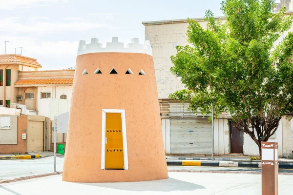 Uno Árabe Aarif Torre Fortaleza Pie Calle Ave Arabia Saudía8 — Foto de Stock