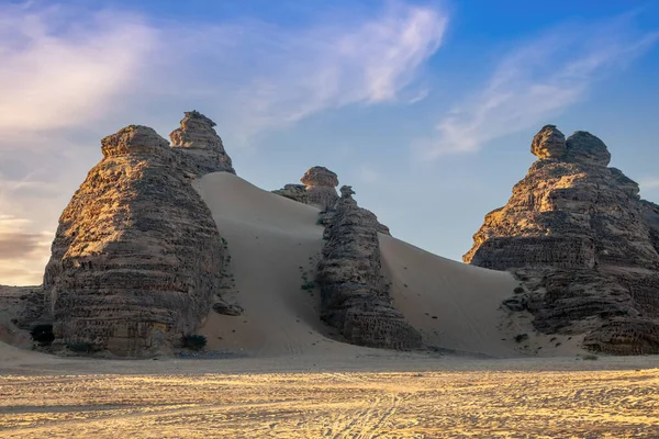 Ерозійні Утворення Пустелі Біля Аль Ули Саудівська Аравія — стокове фото