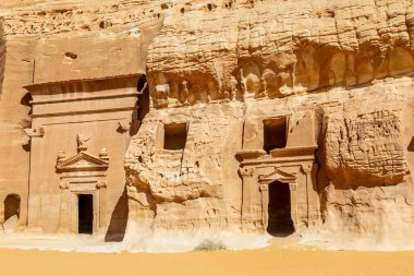 Jabal al banat complex of nabataean tombs, Hegra, Al Ula, Saudi Arabia clipart