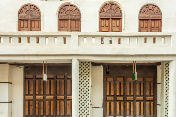 Balad Città Vecchia Tradizionale Casa Musulmana Con Porte Finestre Legno Immagini Stock Royalty Free