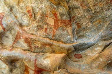 Antik kabile kaya resimleri hayvan figürlerinin ilkel oymaları, Laas Geel, Maroodi Jeex, Hargeisa, Somaliland