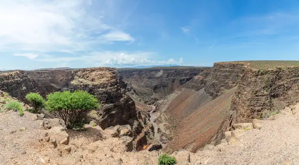 stock image Earth crack canyon at Afar triangle panorama, Tajourah Djibouti