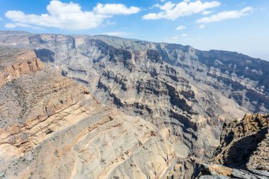 Umman 'ın panoramik manzarası, Balkon yürüyüş yolu, Jabal Akhdar Dağları, Umman