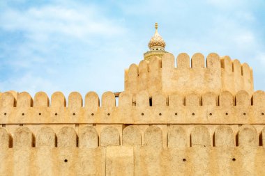 Nizwa 'nın duvarları ve kuleleri eski kasaba, Nizwa, Sultan Umman.