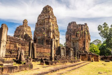 Antik Hindu Pre Rup khmer Shiva tapınağı duvarları ve kuleleri, Angkor, Siem Reap, Kamboçya