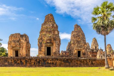 Antik Hindu Pre Rup khmer Shiva tapınağı duvarları ve kuleleri, Angkor, Siem Reap, Kamboçya