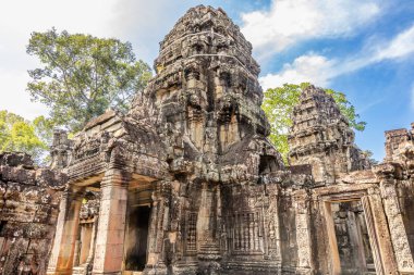Antik Hindu Banteay Kdei khmer ormanda kaybolan tapınağı, Angkor Arkeoloji Parkı, Siem Reap, Kamboçya
