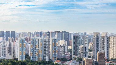 Singapur, Singapur 'da yüksek gökdelenleri ve yeşil parkı olan modern yerleşim bölgesi.