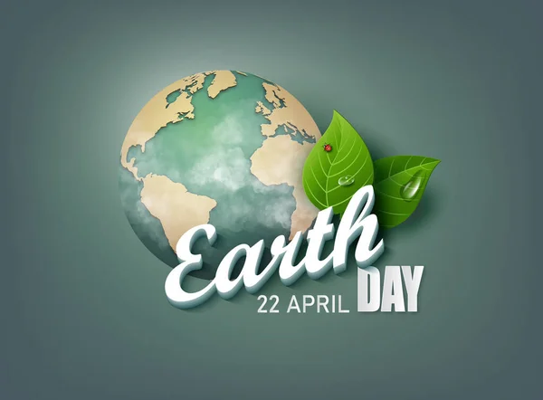 Environnement Mondial Concept Journée Terre Papier Découpé — Image vectorielle