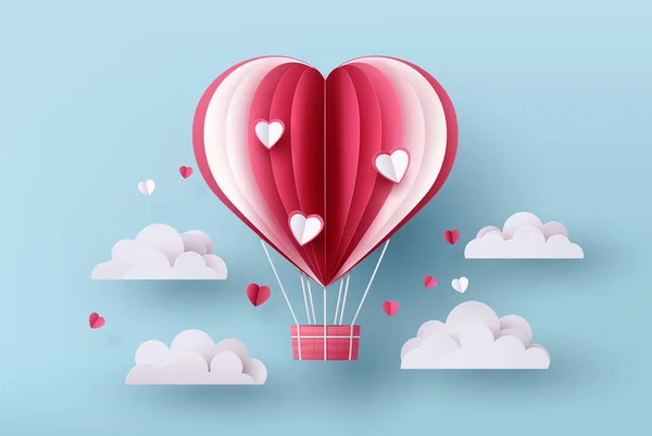 Sıcak Hava Balonu Bir Kalp Şeklinde Telifsiz Stok Vektörler