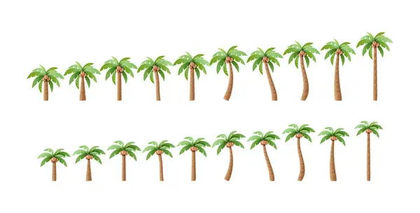 stock vector A charming collection of paper art palm trees in various shapes and sizes, perfect for summer-themed designs. These versatile elements can add a tropical vibe to any creative project