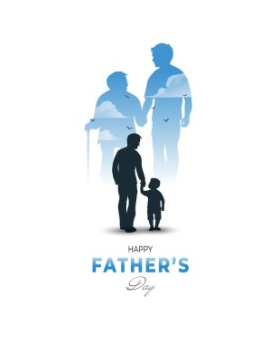 Siluet çocukluktan yaşlı bakımına yolculuğunu gösteriyor. Karşıdan karşıya bir baba ve oğul arasında. 