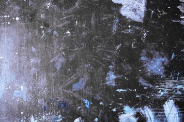 Monochrome abstract texture. Smears of oil paint on an art palette. The concept of the modern school of art. Fragment of creative work. Colors of the year 2023. 