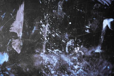 Monochrome abstract texture. Smears of oil paint on an art palette. The concept of the modern school of art. Fragment of creative work. Colors of the year 2023. 